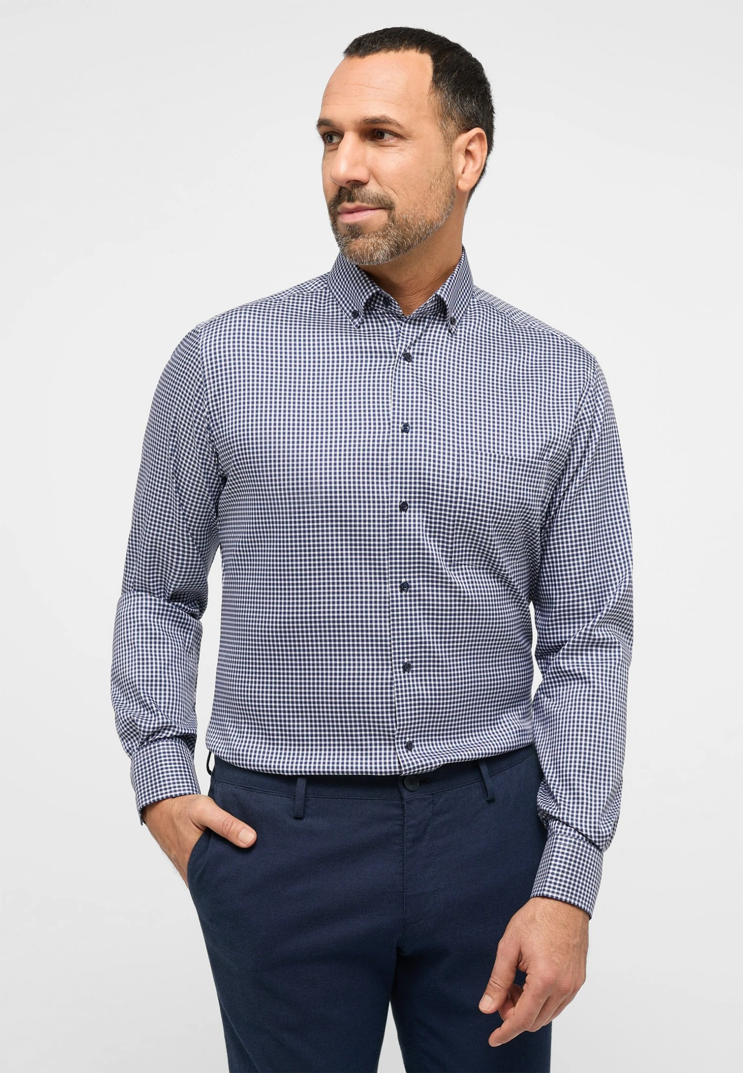 Eterna Modern Fit - Overhemd - Navy 3 Eterna Modern Fit - Overhemd - Navy