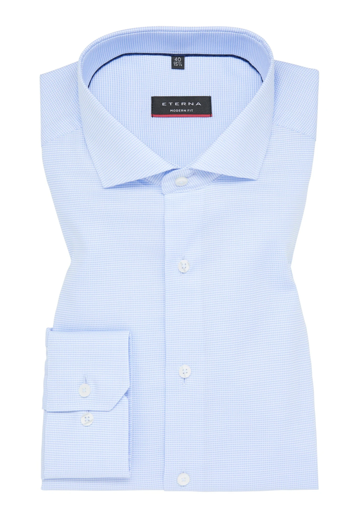 Eterna Struktur Modern Fit - Zakelijk Overhemd - Hellblau 7 Eterna Struktur Modern Fit - Zakelijk Overhemd - Hellblau - Afbeelding 5