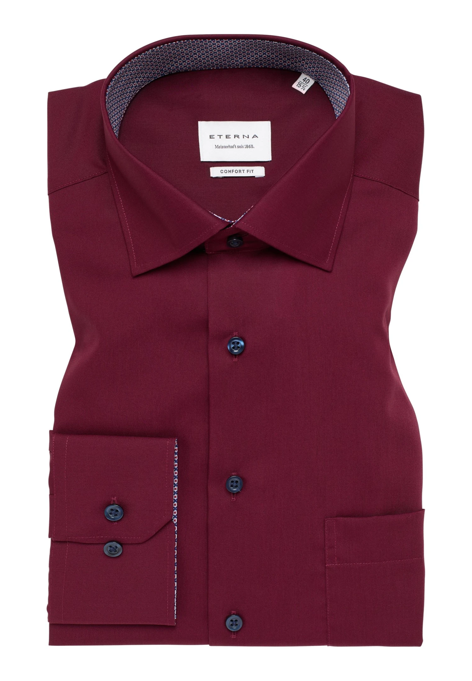 Eterna Original Comfort Fit - Overhemd - Weinrot 8 Eterna Original Comfort Fit - Overhemd - Weinrot - Afbeelding 6