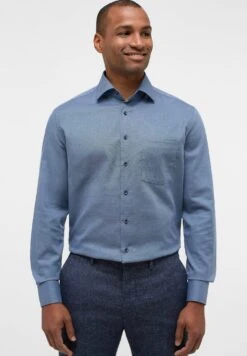 Eterna Struktur Modern Fit - Overhemd - Denim