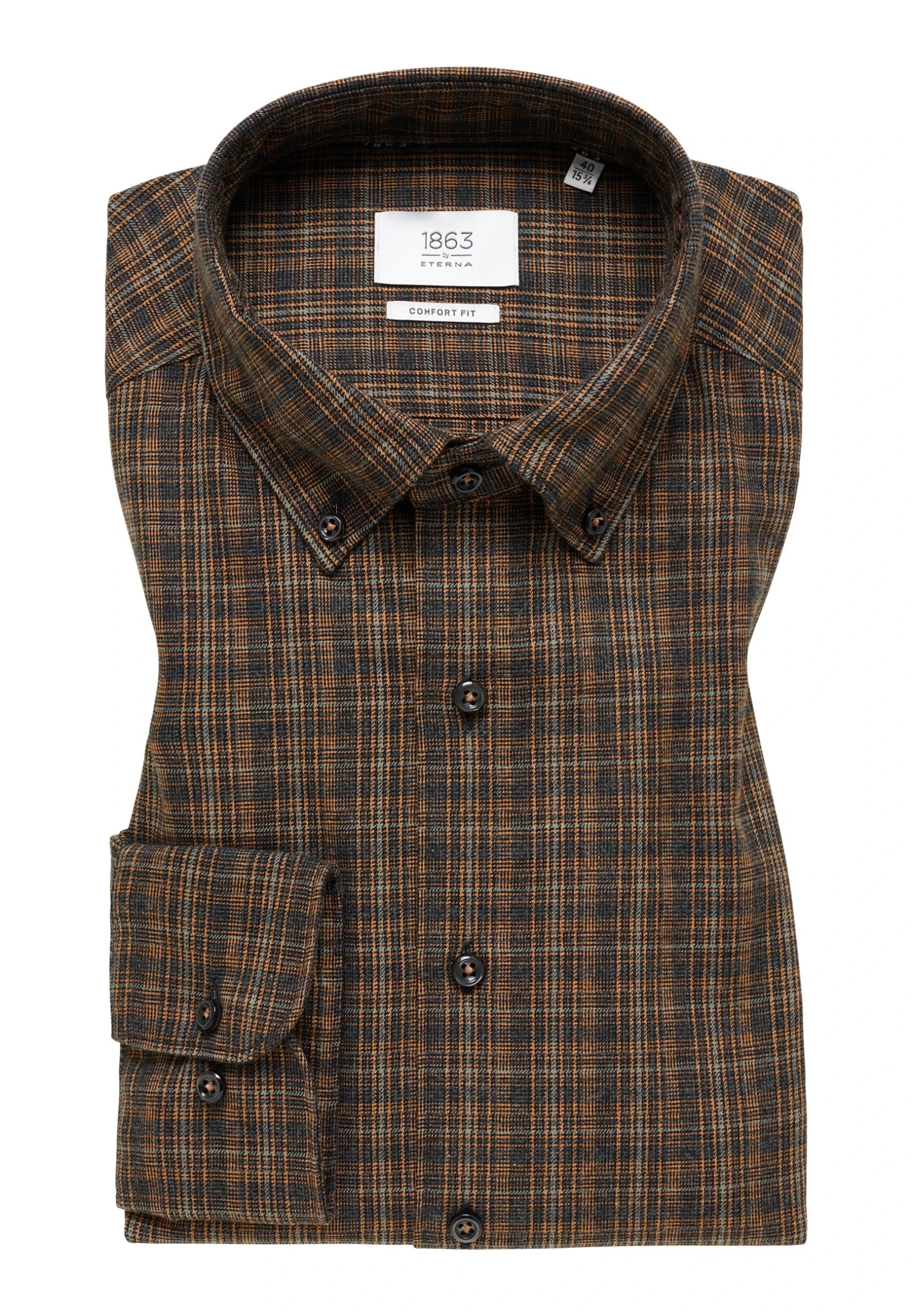 Eterna Kariertes Soft Tailoring Comfort Fit - Overhemd - Cognac 8 Eterna Kariertes Soft Tailoring Comfort Fit - Overhemd - Cognac - Afbeelding 6