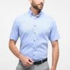 Eterna Unifarbenes Oxford Kurzarm Modern Fit - Overhemd - Blau -Eterna 87c561b87e354275a4cfdb32b280c491