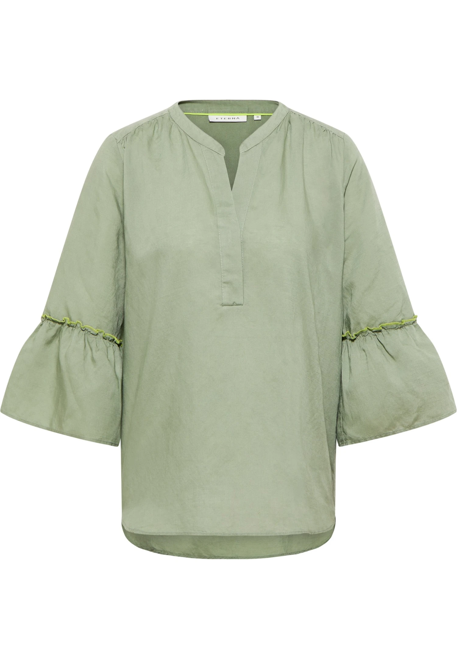 Eterna Long Aus Loose Fit - Blouse - Khaki 6 Eterna Long Aus Loose Fit - Blouse - Khaki - Afbeelding 4
