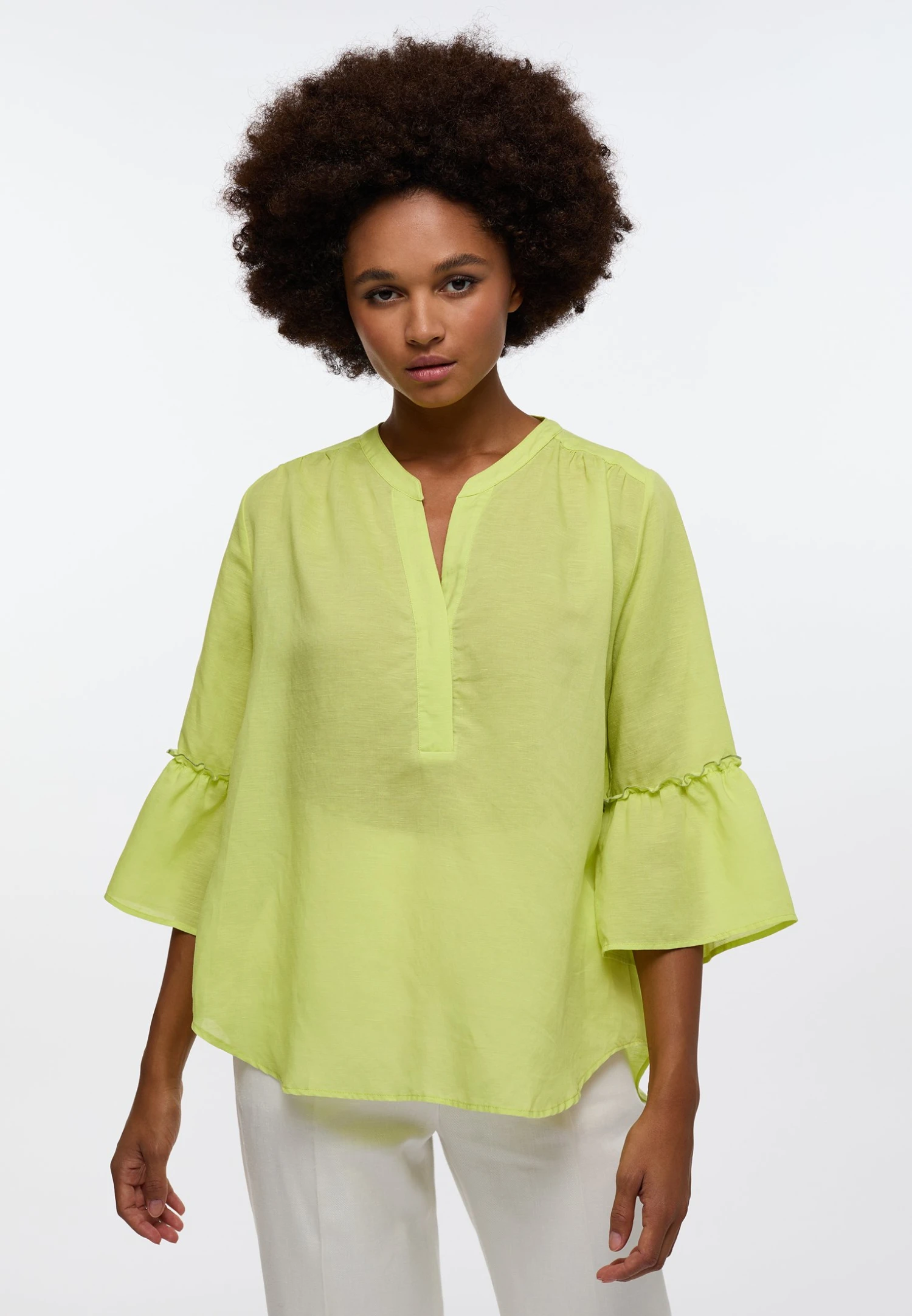 Eterna Long Aus Loose Fit - Blouse - Acid Lemon 3 Eterna Long Aus Loose Fit - Blouse - Acid Lemon
