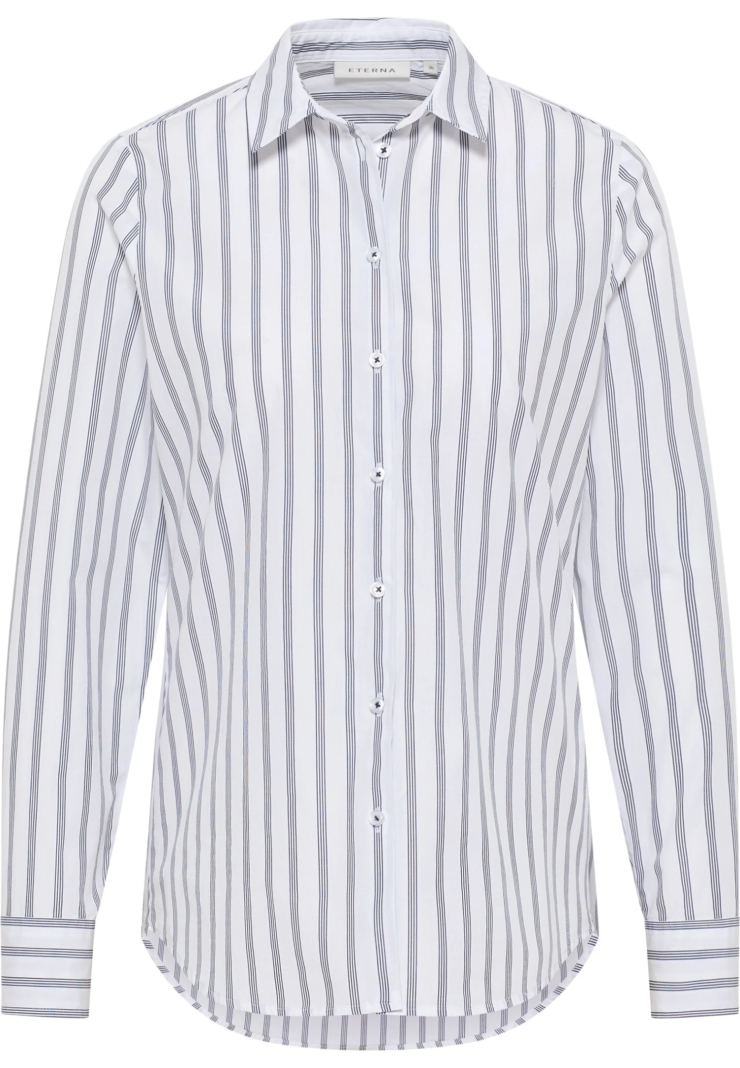 Eterna Overhemdblouse - Weiß Navy 6 Eterna Overhemdblouse - Weiß Navy - Afbeelding 4