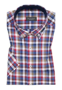 Eterna Seersucker Comfort Fit - Overhemd - Denim -Eterna 88e73344b2e34670864467d4e357b26c