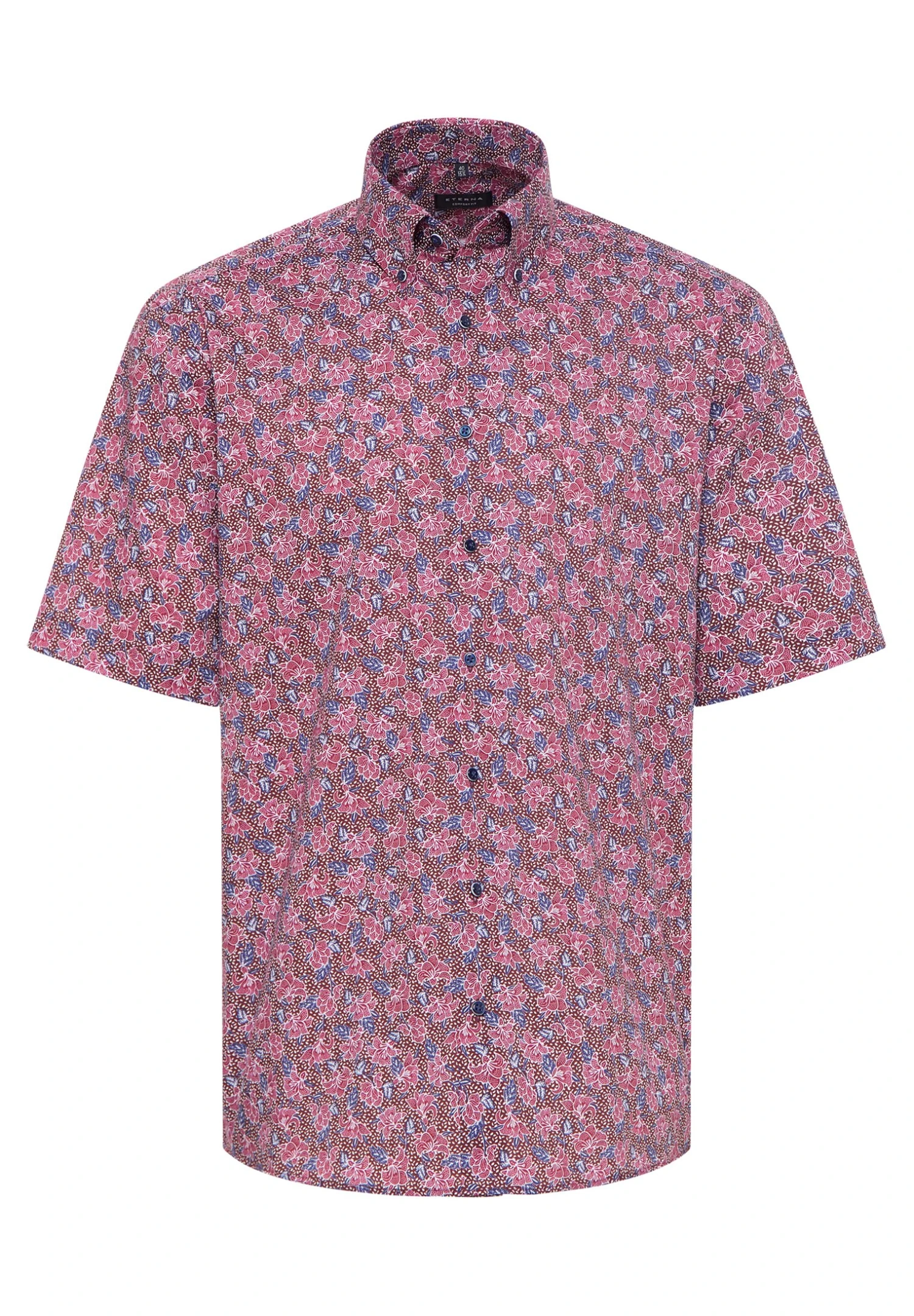 Eterna Bedrucktes Kurzarm Comfort Fit - Overhemd - Rot 6 Eterna Bedrucktes Kurzarm Comfort Fit - Overhemd - Rot - Afbeelding 4