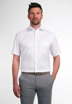 Eterna Kurzarm Modern Fit Twill- Overhemd - Weiß