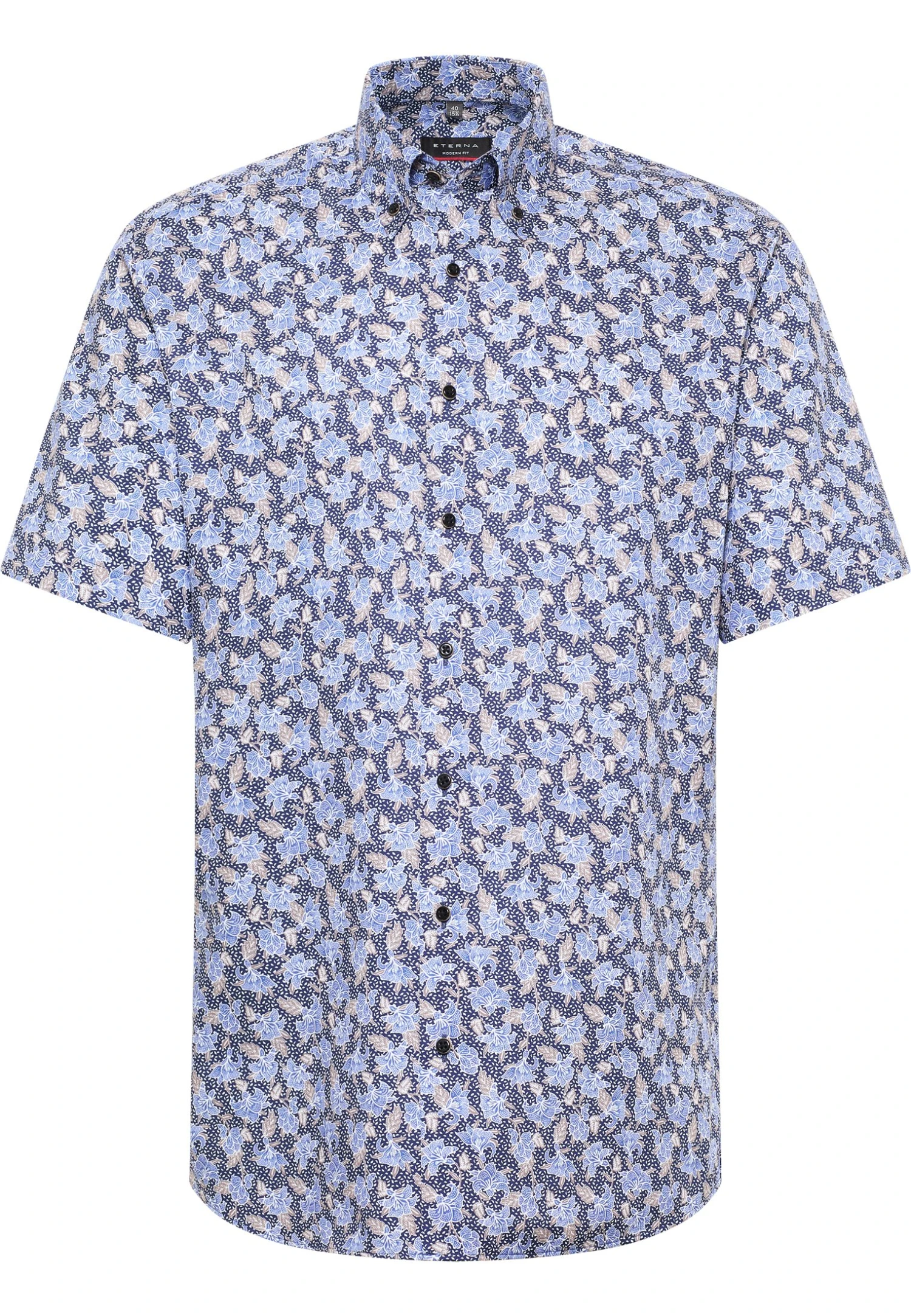 Eterna Bedrucktes Kurzarm Modern Fit - Overhemd - Blau 6 Eterna Bedrucktes Kurzarm Modern Fit - Overhemd - Blau - Afbeelding 4