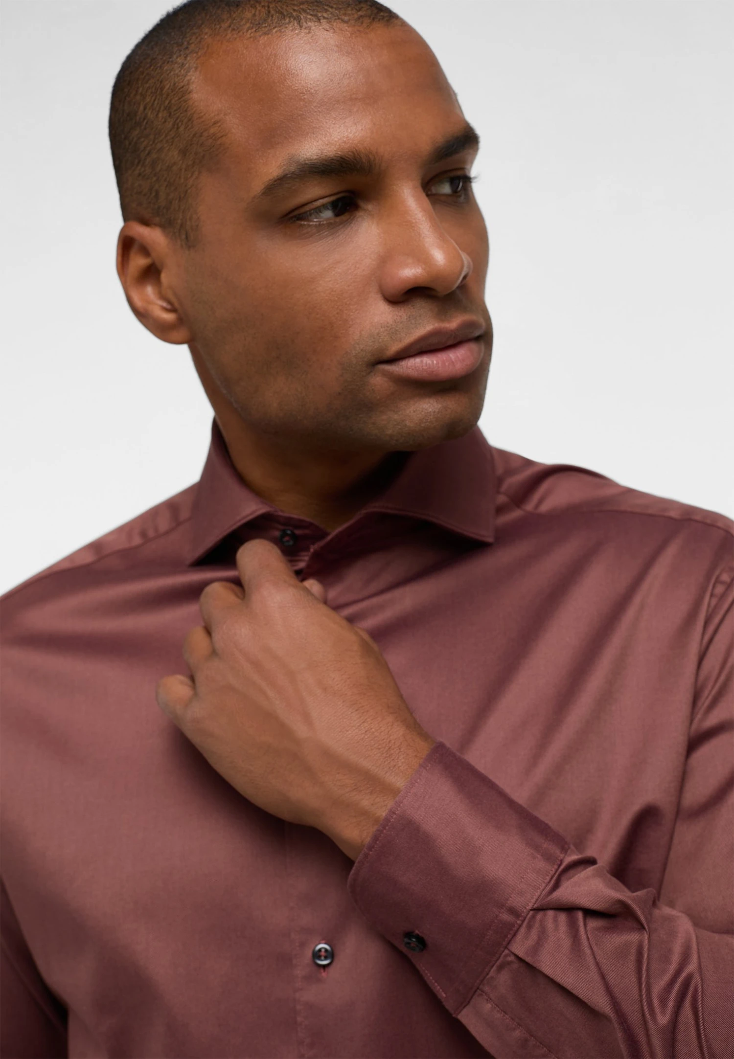 Eterna Langarm Modern Fit - Zakelijk Overhemd - Aubergine 5 Eterna Langarm Modern Fit - Zakelijk Overhemd - Aubergine - Afbeelding 3