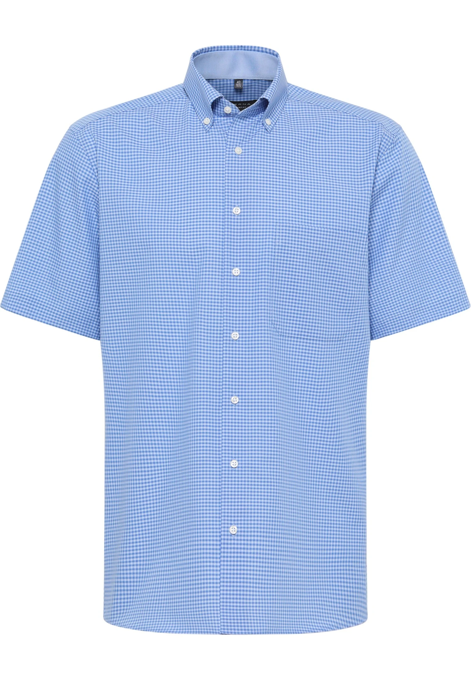 Eterna Kariertes Popeline Comfort Fit - Overhemd - Denim 6 Eterna Kariertes Popeline Comfort Fit - Overhemd - Denim - Afbeelding 4