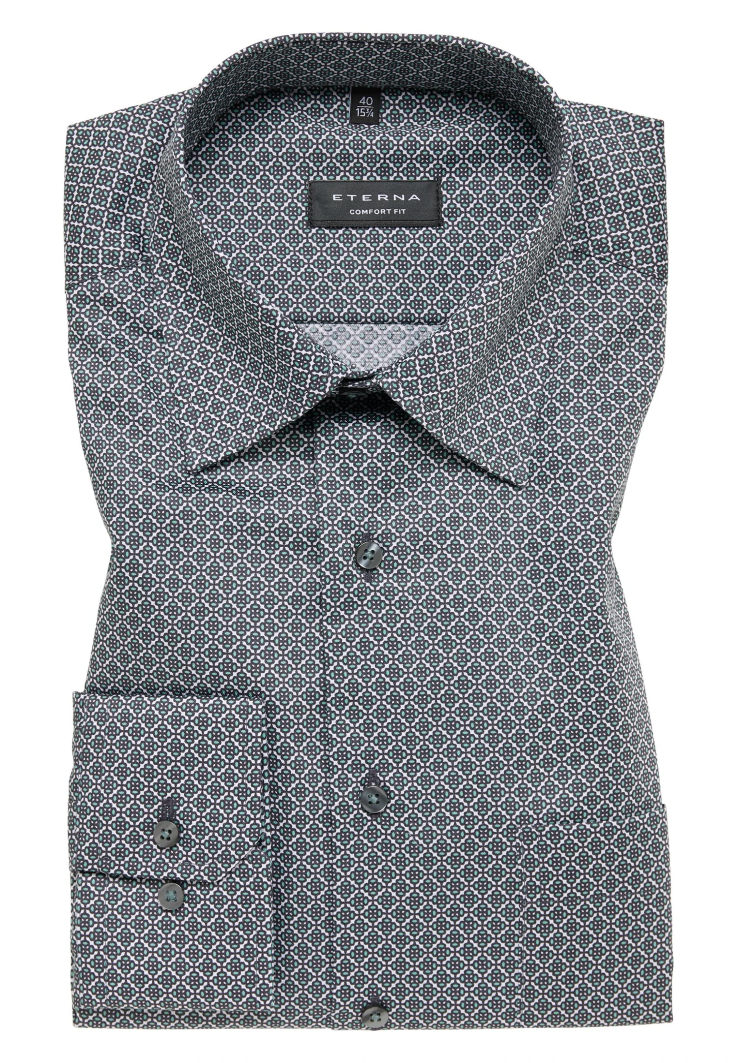 Eterna Bedrucktes Comfort Fit - Overhemd - Grün 8 Eterna Bedrucktes Comfort Fit - Overhemd - Grün - Afbeelding 6