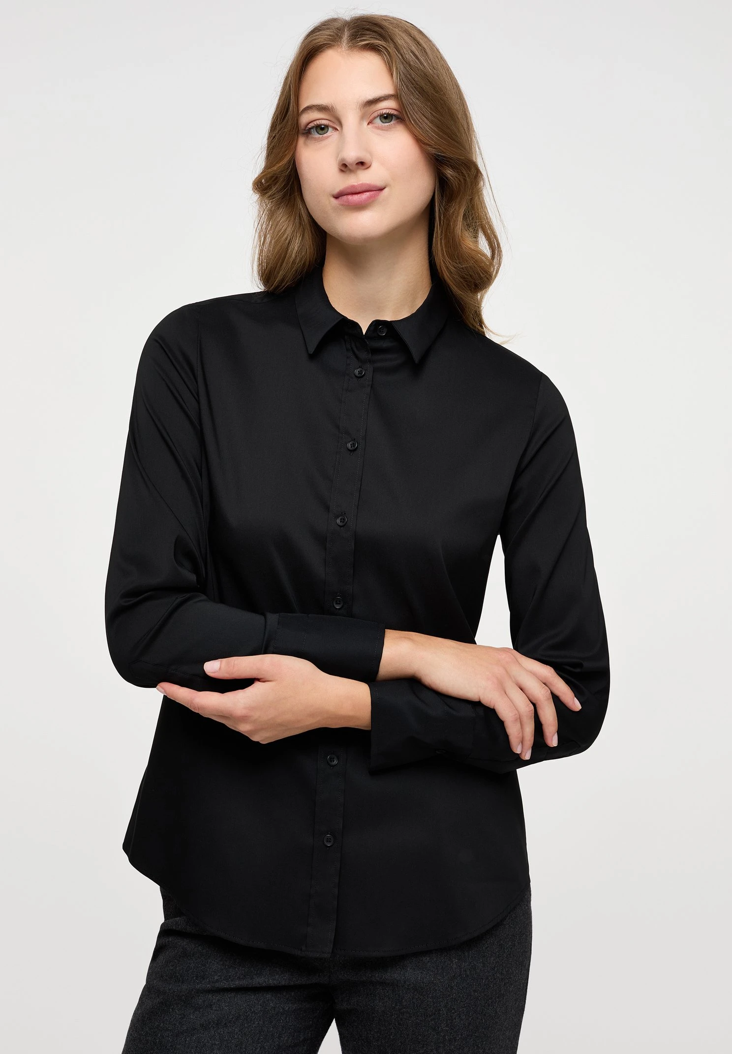 Eterna Langarm Modern Classic - Overhemdblouse - Schwarz 3 Eterna Langarm Modern Classic - Overhemdblouse - Schwarz