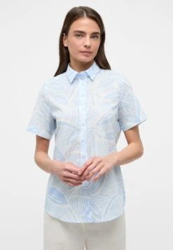 Eterna Kurzarm Regular Fit - Overhemdblouse - Hellblau