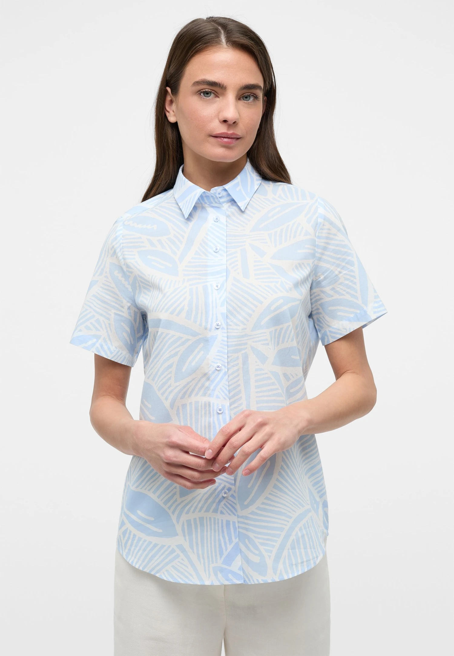 Eterna Kurzarm Regular Fit - Overhemdblouse - Hellblau 3 Eterna Kurzarm Regular Fit - Overhemdblouse - Hellblau