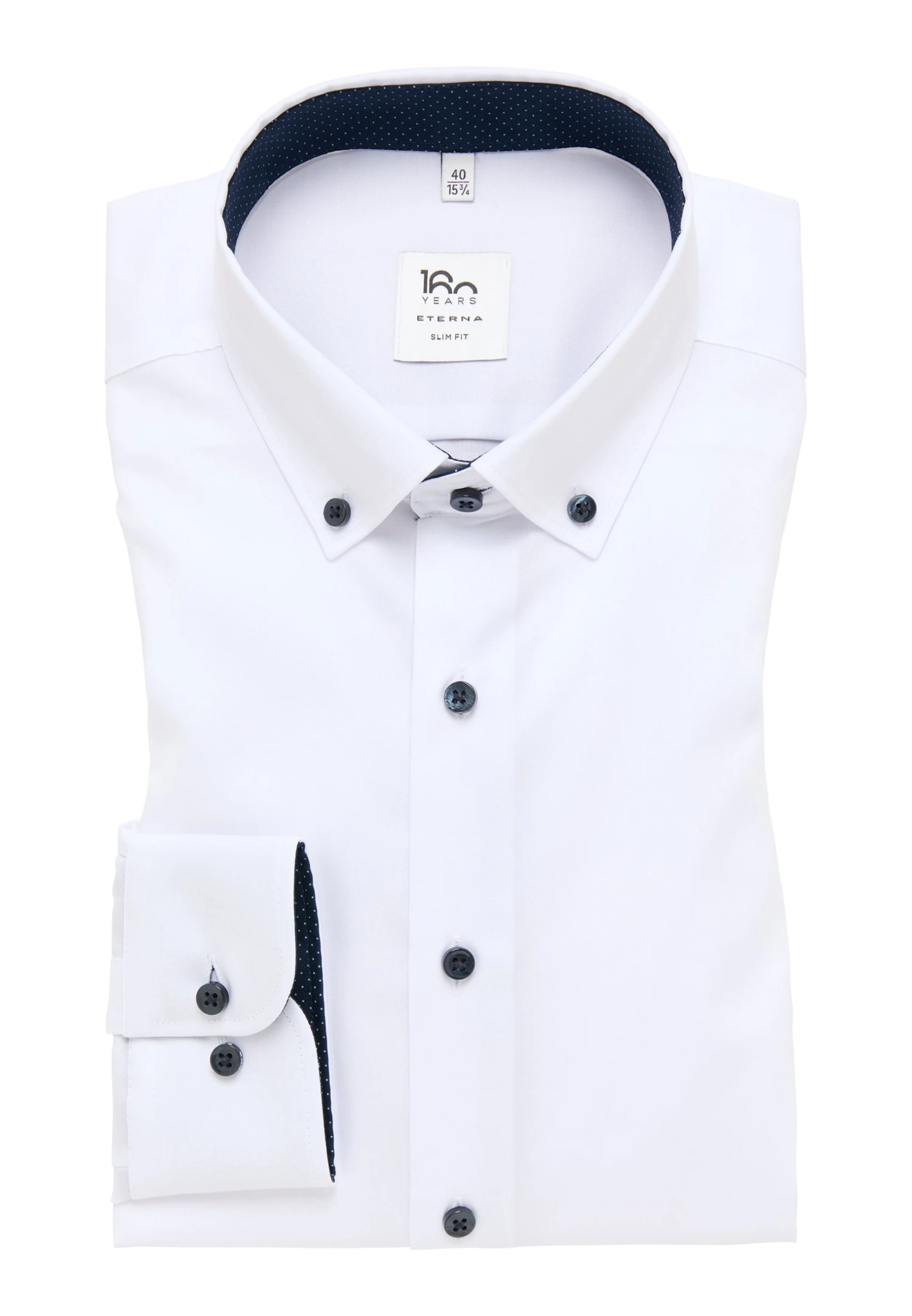 Eterna Unifarbenes Pinpoint - Overhemd - Weiß 7 Eterna Unifarbenes Pinpoint - Overhemd - Weiß - Afbeelding 5