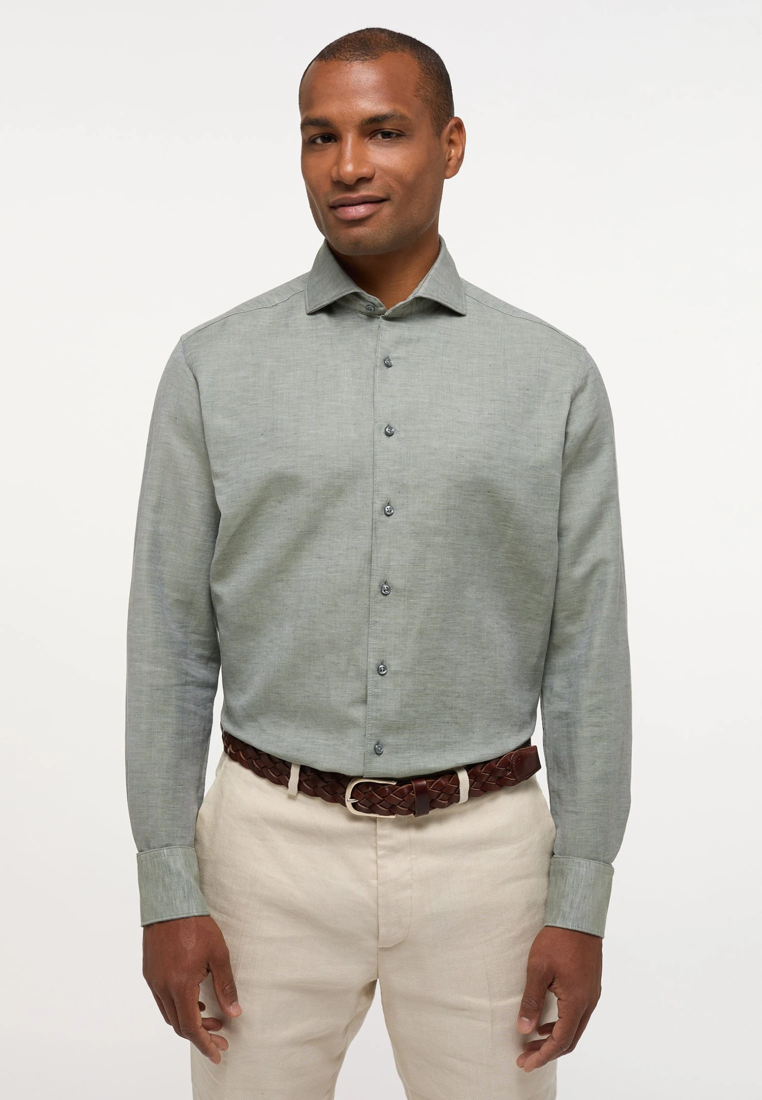 Eterna Langarm Modern Fit - Overhemd - Olive 3 Eterna Langarm Modern Fit - Overhemd - Olive