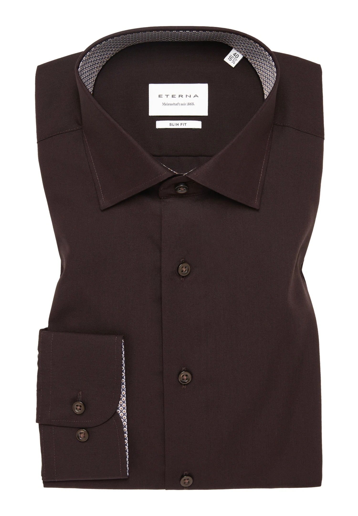 Eterna Original Slim Fit - Overhemd - Dunkelbraun 7 Eterna Original Slim Fit - Overhemd - Dunkelbraun - Afbeelding 5