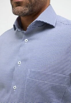 Eterna Strukturiertes Comfort Fit - Overhemd - Dunkelblau -Eterna 9568f450940444119930587fa0673605