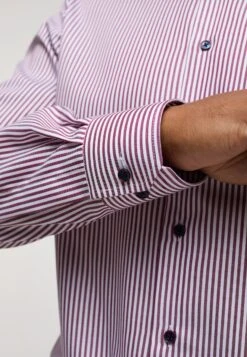 Eterna Gestreiftes TwillModern Fit - Overhemd - Berry -Eterna 9709a64eb5a040f9b80b82d44c313d02