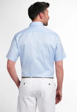 Eterna Kurzarm Modern Fit Twill- Overhemd - Hellblau -Eterna 987ec25d6c9d4ce58c64f56760d79673