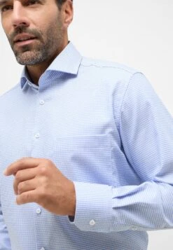 Eterna Strukturiertes Comfort Fit - Overhemd - Hellblau -Eterna 9950cbf0883c4cca8972bad854ed76e6