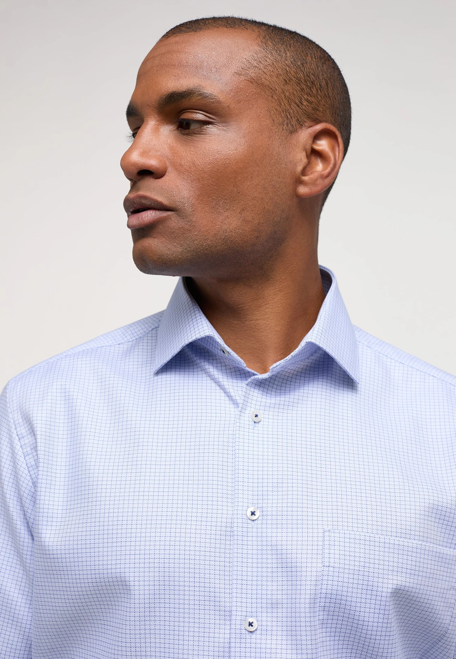 Eterna Kariertes Twill Comfort Fit - Zakelijk Overhemd - Blau 5 Eterna Kariertes Twill Comfort Fit - Zakelijk Overhemd - Blau - Afbeelding 3