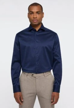 Eterna Langarm Modern Fit - Zakelijk Overhemd - Navy