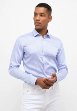 Eterna Bedrucktes Performance Super- Overhemd - Himmelblau