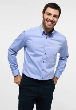 Eterna Unifarbenes Pinpoint Comfort Fit - Overhemd - Blau