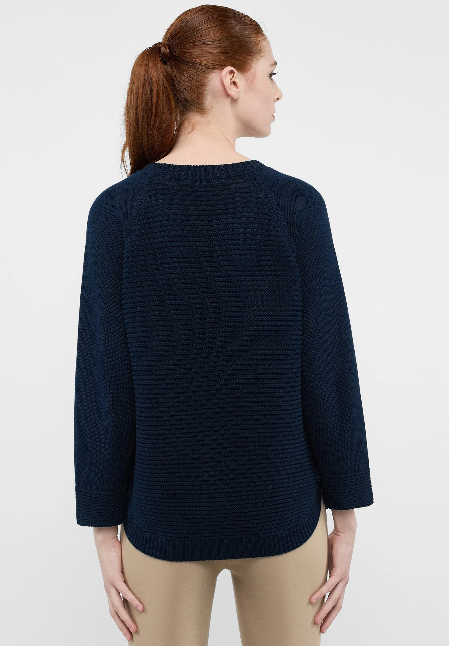Eterna Unifarbener - Trui - Navy 4 Eterna Unifarbener - Trui - Navy - Afbeelding 2