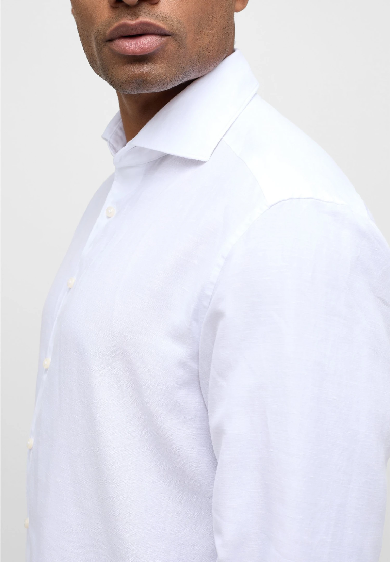 Eterna Langarm Comfort Fit Unifarben - Zakelijk Overhemd - Weiß 5 Eterna Langarm Comfort Fit Unifarben - Zakelijk Overhemd - Weiß - Afbeelding 3