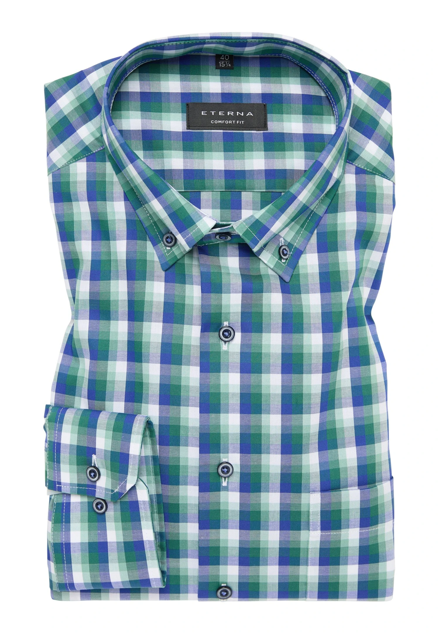 Eterna Pinpoint Comfort Fit - Overhemd - Grün 7 Eterna Pinpoint Comfort Fit - Overhemd - Grün - Afbeelding 5