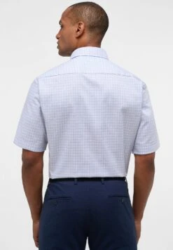 Eterna Kariertes Twill-Kurzarm Comfort Fit - Overhemd - Hellblau 9 Eterna Kariertes Twill-Kurzarm Comfort Fit - Overhemd - Hellblau -Eterna a13a1602da3644eb88edbcdde1d83aeb