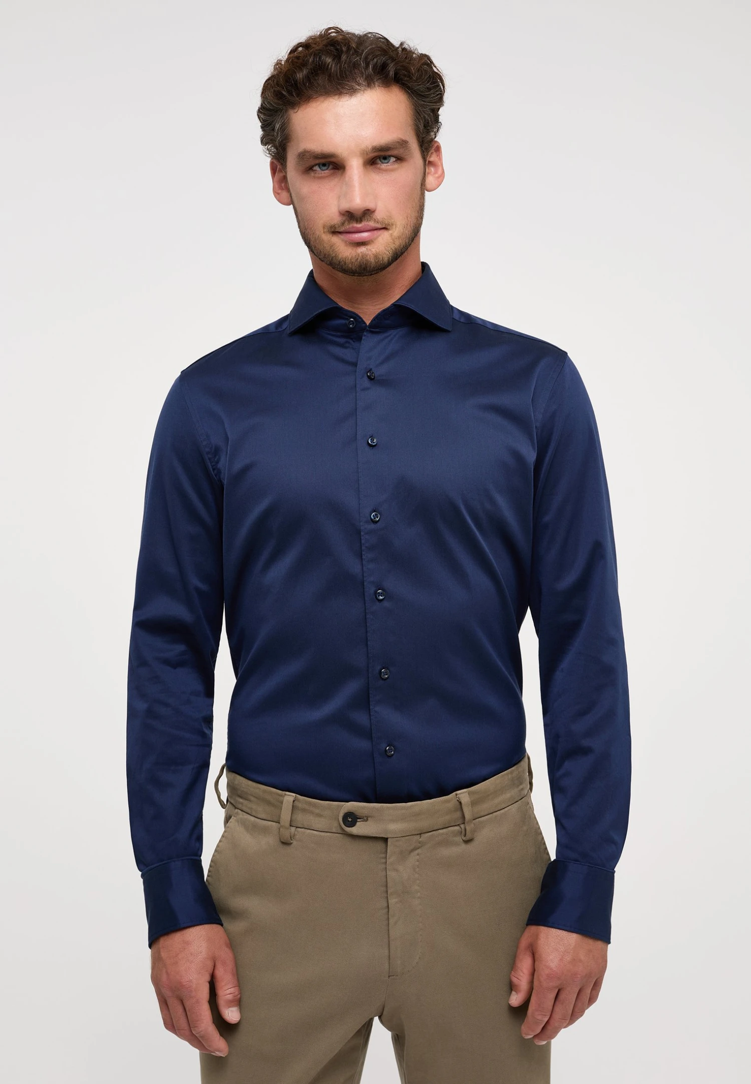 Eterna Slim Fit Casual - Zakelijk Overhemd - Navy 3 Eterna Slim Fit Casual - Zakelijk Overhemd - Navy