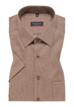 Eterna Strukturiertes Kurzarm Modern Fit - Overhemd - Caramell -Eterna a443fb5ed9674be78263d906f6e61b30