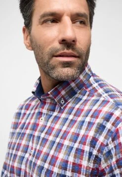 Eterna Seersucker Comfort Fit - Overhemd - Denim -Eterna a5058b8b7c584a51a7423eb99b7be4b7