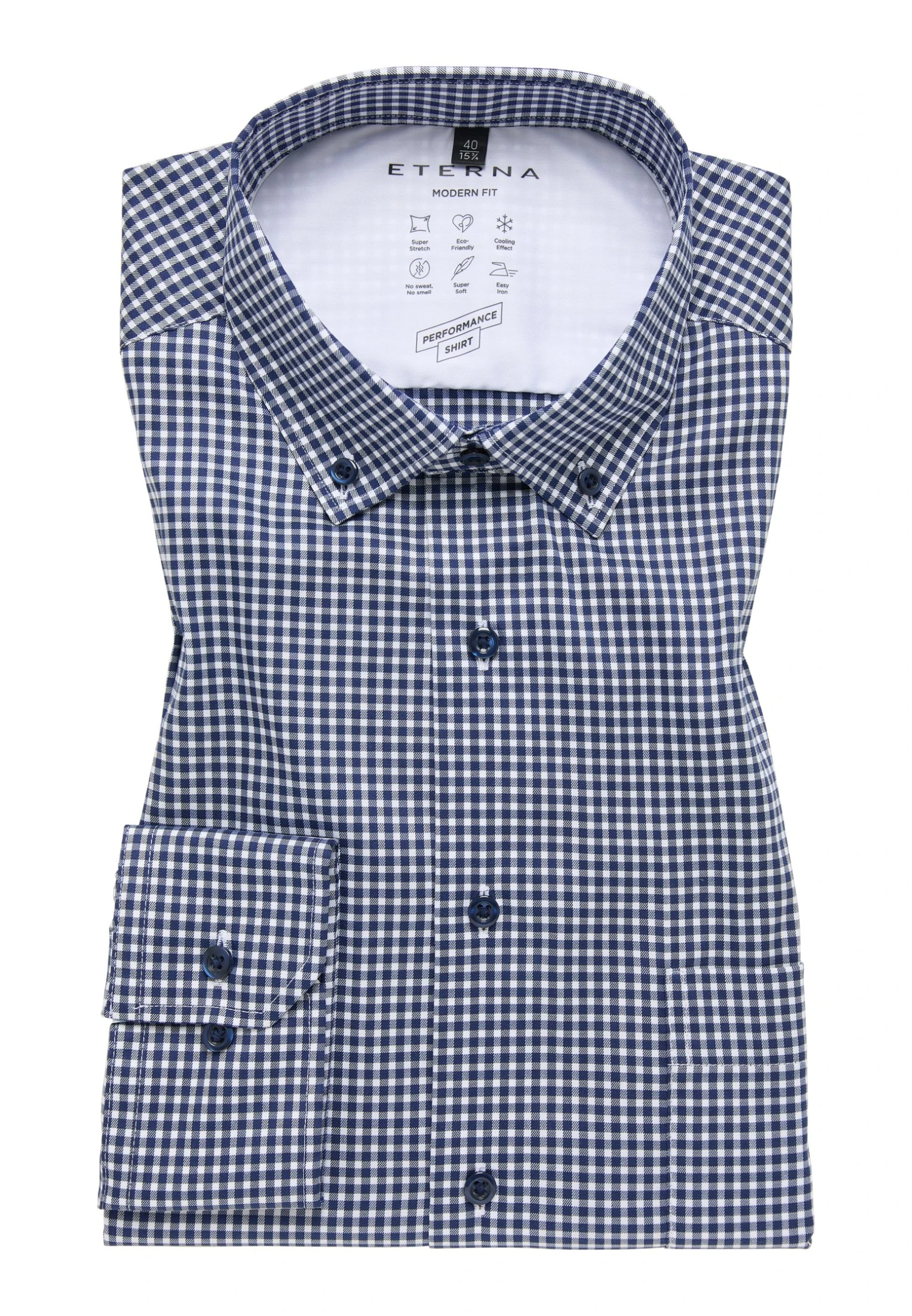 Eterna Modern Fit - Overhemd - Navy 7 Eterna Modern Fit - Overhemd - Navy - Afbeelding 5