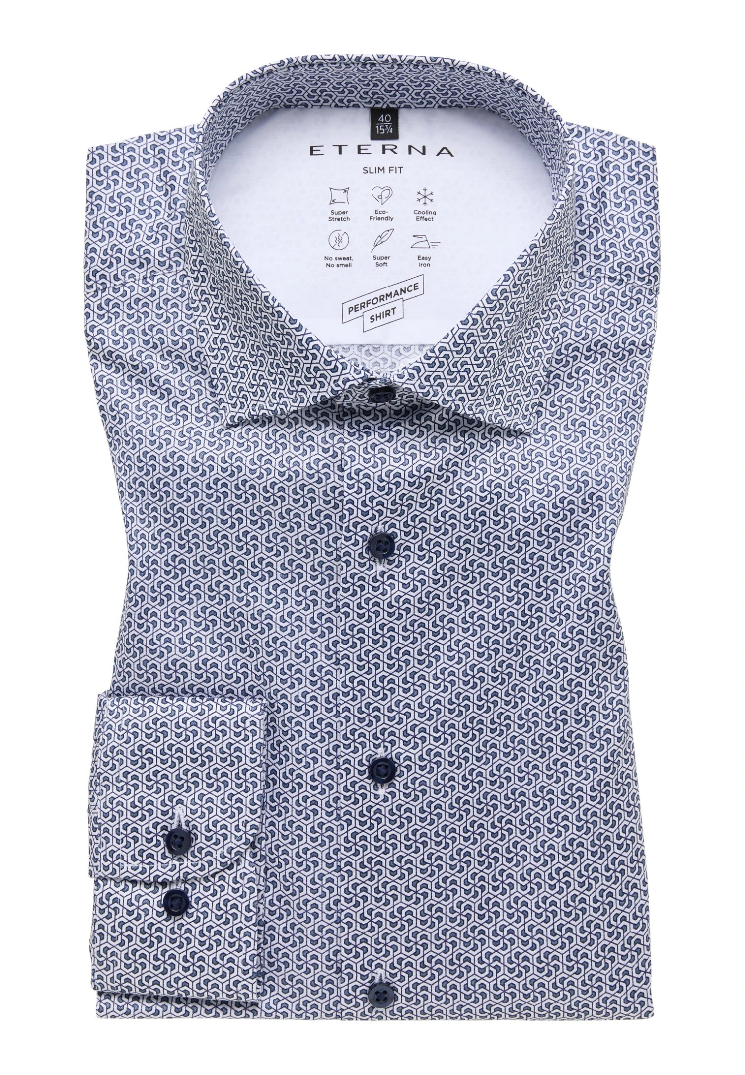 Eterna Slim Fit - Overhemd - Rauchblau 8 Eterna Slim Fit - Overhemd - Rauchblau - Afbeelding 6