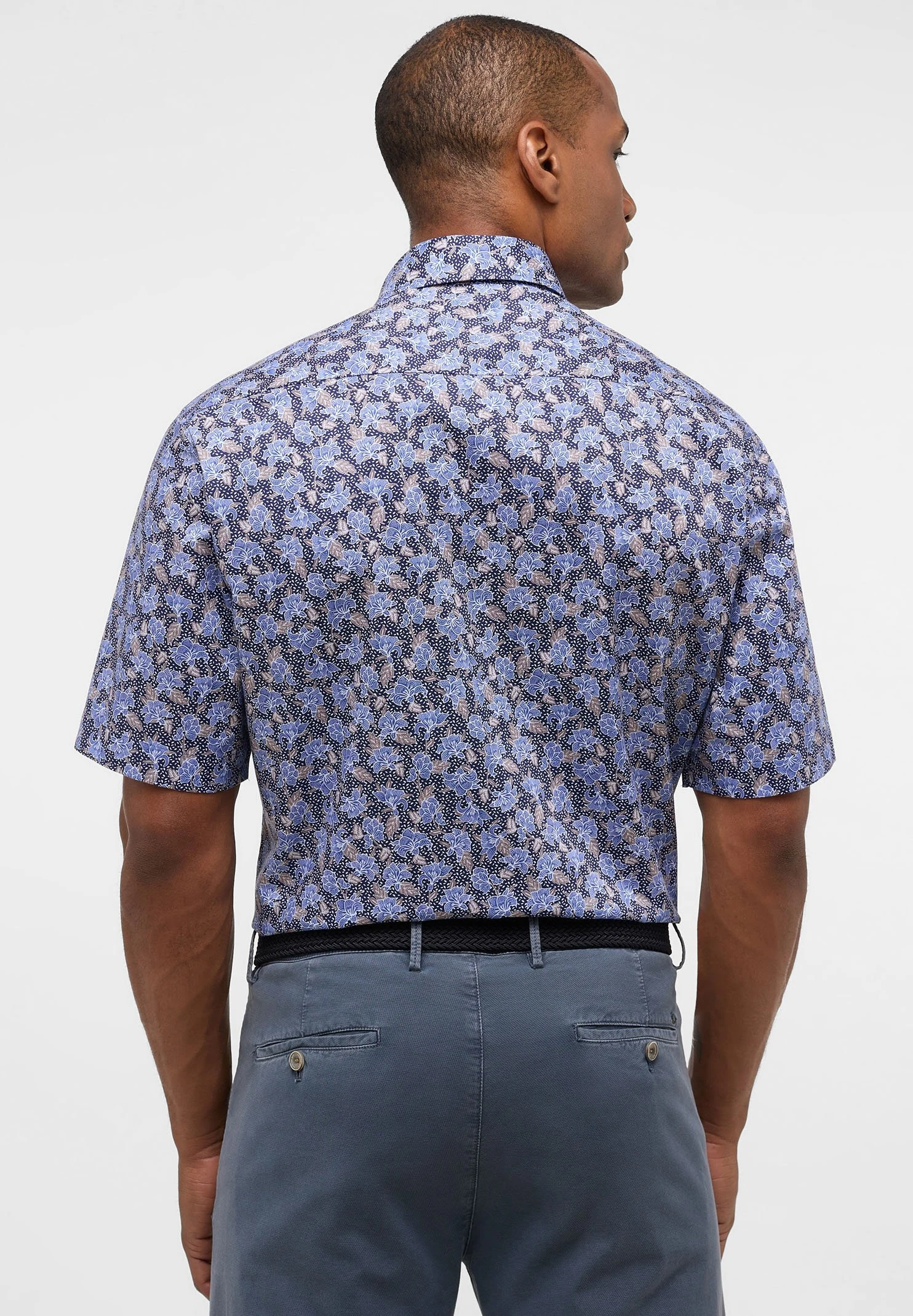 Eterna Bedrucktes Kurzarm Comfort Fit - Overhemd - Blau 4 Eterna Bedrucktes Kurzarm Comfort Fit - Overhemd - Blau - Afbeelding 2