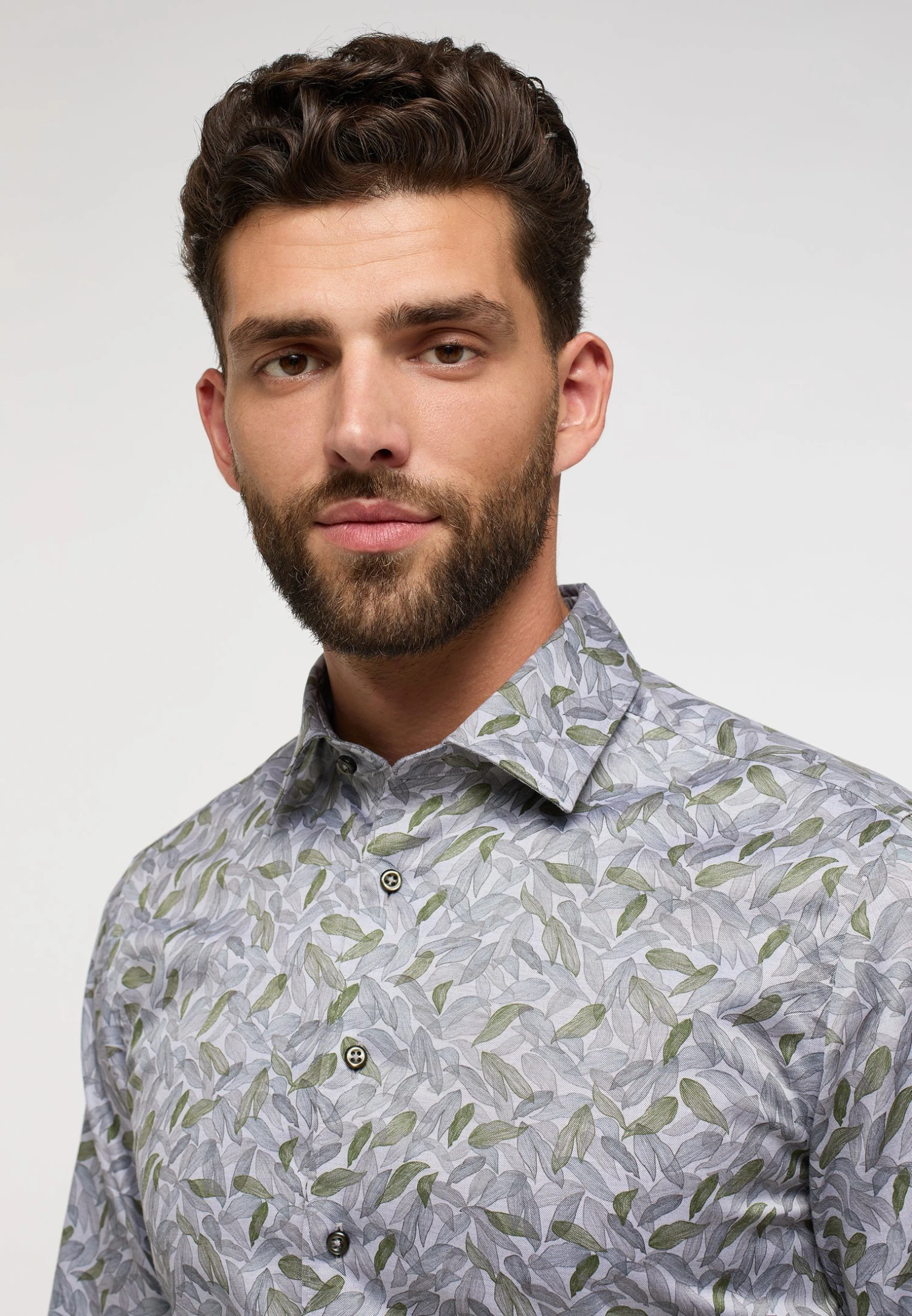 Eterna Bedrucktes Soft Tailoring- Overhemd - Grün 5 Eterna Bedrucktes Soft Tailoring- Overhemd - Grün - Afbeelding 3