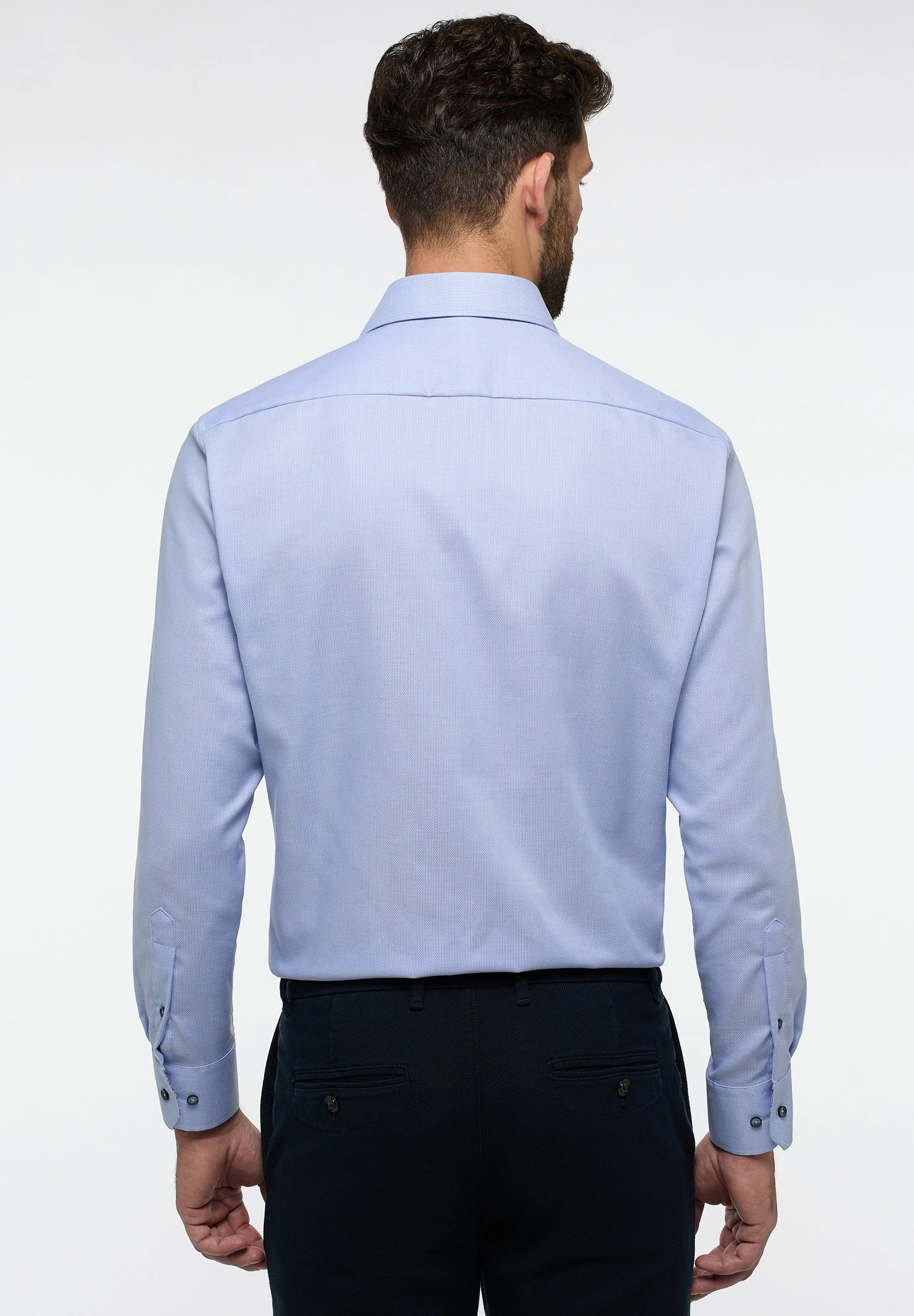Eterna Struktur-Modern Fit - Overhemd - Hellblau 4 Eterna Struktur-Modern Fit - Overhemd - Hellblau - Afbeelding 2