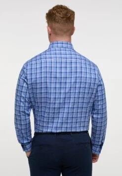 Eterna Kariertes Comfort Fit - Overhemd - Mittelblau -Eterna a9b397f9f1ff42cfa511c4fa6ab109f3