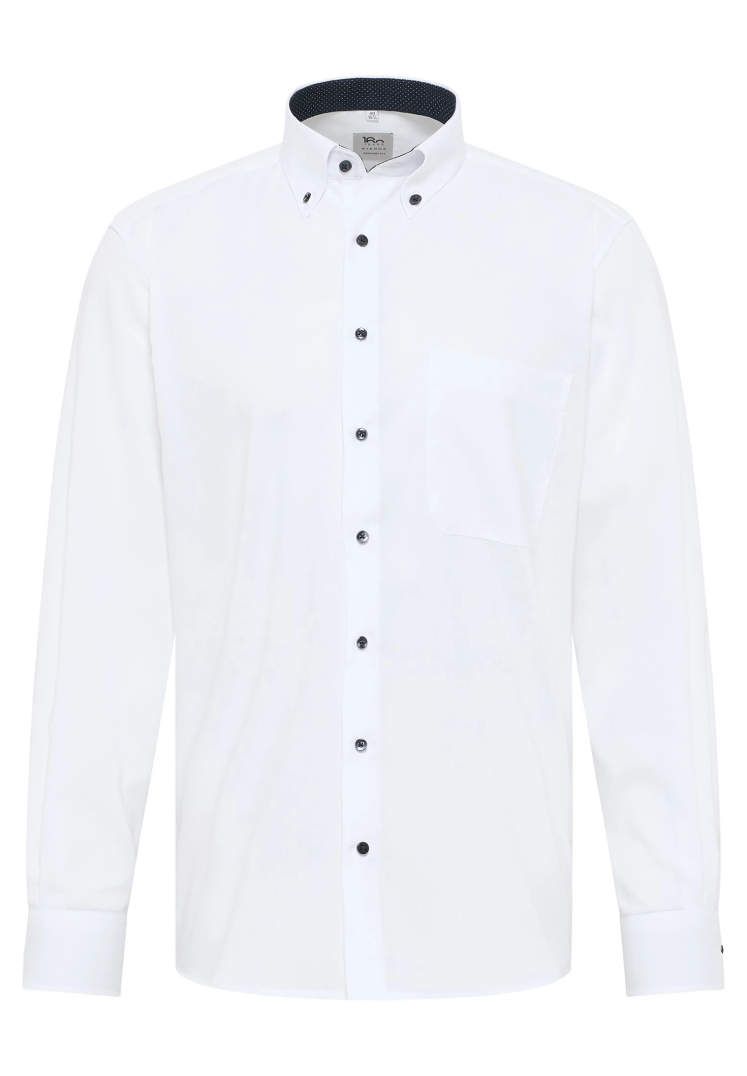 Eterna Unifarbenes Pinpoint Comfort Fit - Overhemd - Weiß 5 Eterna Unifarbenes Pinpoint Comfort Fit - Overhemd - Weiß - Afbeelding 3