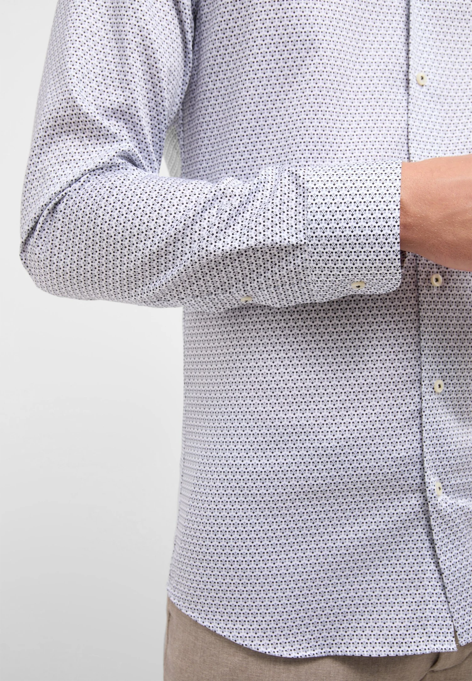 Eterna Print Slim Fit - Overhemd - Grau 5 Eterna Print Slim Fit - Overhemd - Grau - Afbeelding 3