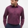Eterna Struktur Comfort Fit - Zakelijk Overhemd - Bordeaux -Eterna ad5174d0c86249ce90921eb20fb525a3