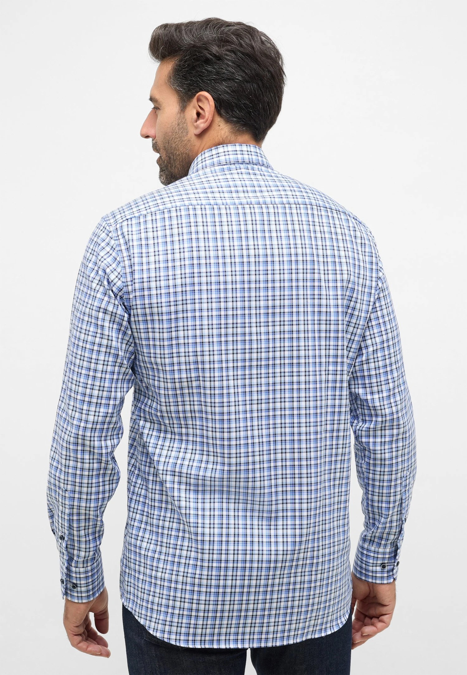 Eterna Kariertes Modern Fit - Overhemd - Blau 4 Eterna Kariertes Modern Fit - Overhemd - Blau - Afbeelding 2