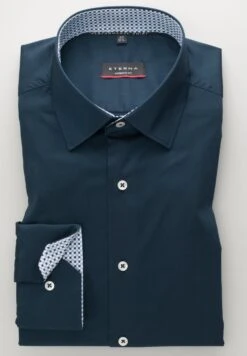 Eterna Langarm Modern Fit Twill-Stretch Unifarben - Zakelijk Overhemd - Marine -Eterna b0f3225551244a15ac3e0aab0e1cfea5