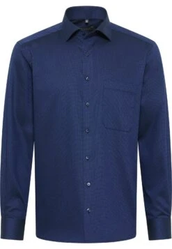 Eterna Struktur Comfort Fit - Zakelijk Overhemd - Navy -Eterna b14d8b15378041b38c382b50afbc145e