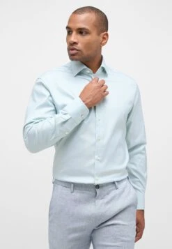 Eterna Strukturiertes Twill Comfort Fit - Zakelijk Overhemd - Grün